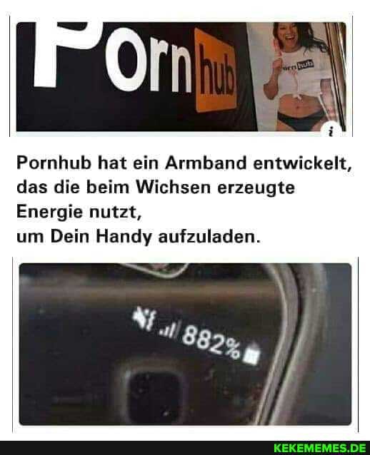 Pornhub hat ein Armband entwickelt, das die beim Wichsen erzeugte
Energie nutzt,
um Dein Handy aufzuladen.