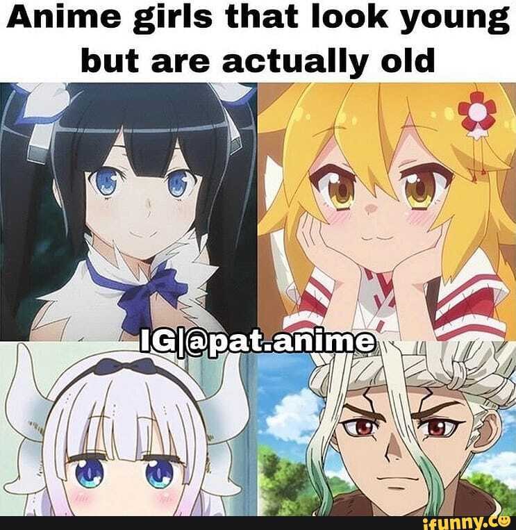 Anime girls that look young but are actually old - )