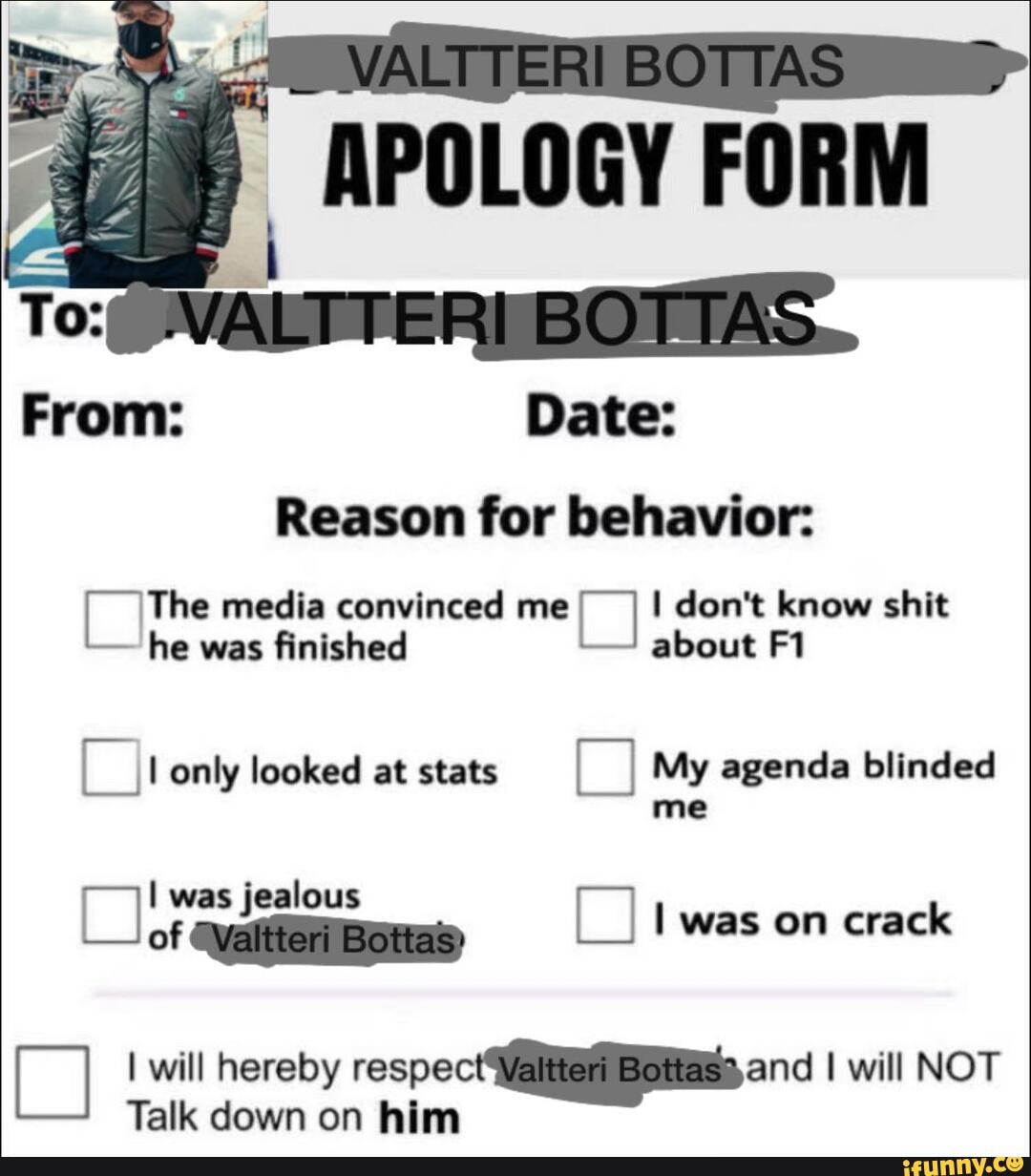 Apology Form Meme Template