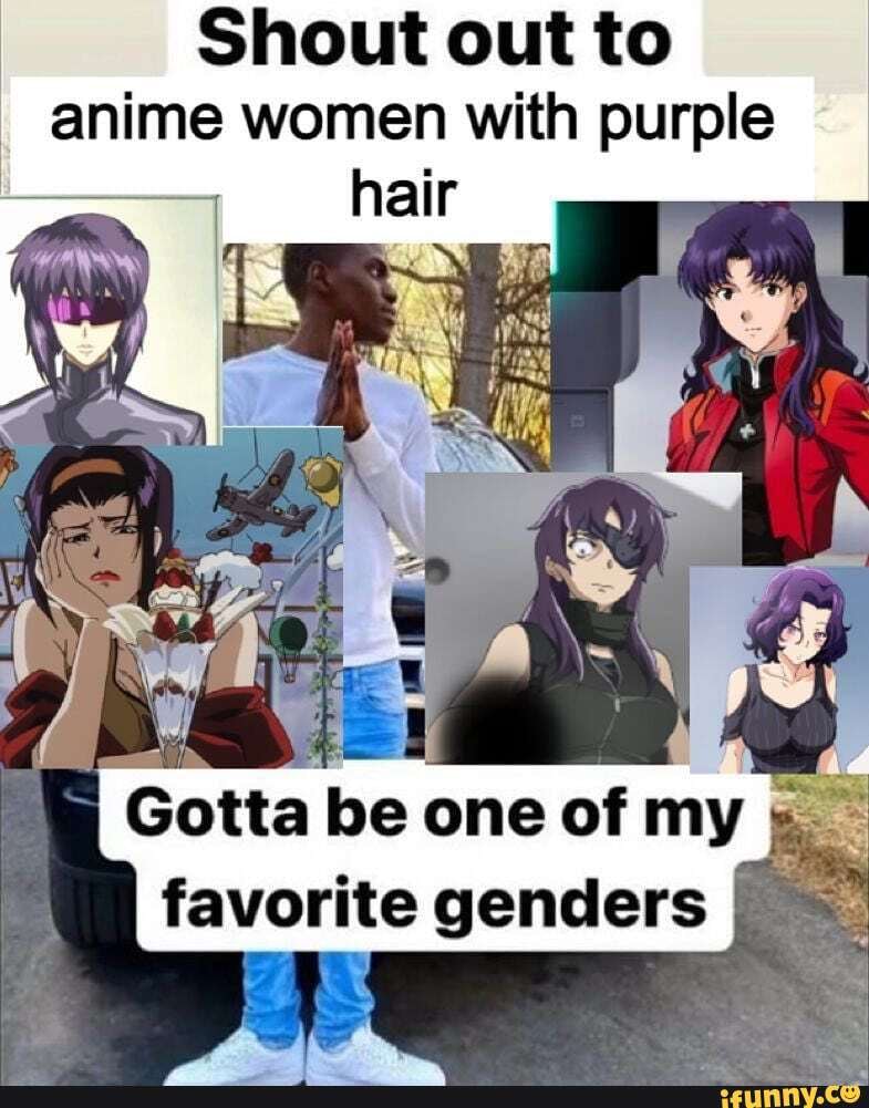 Shout Out To Anime Women With Purple Hair Gotta Be One Of De Favorite Genders