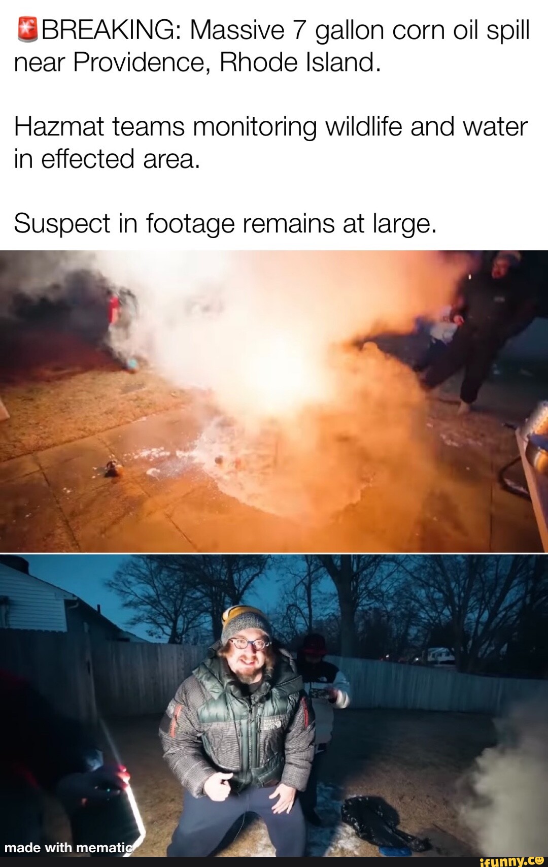 BREAKING Massive 7 gallon corn oil spill near Providence, Rhode Island