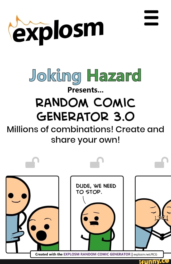 Texplosm Joking Hazard Presents... RANDOM COMIC GENERATOR 3.0 Millions