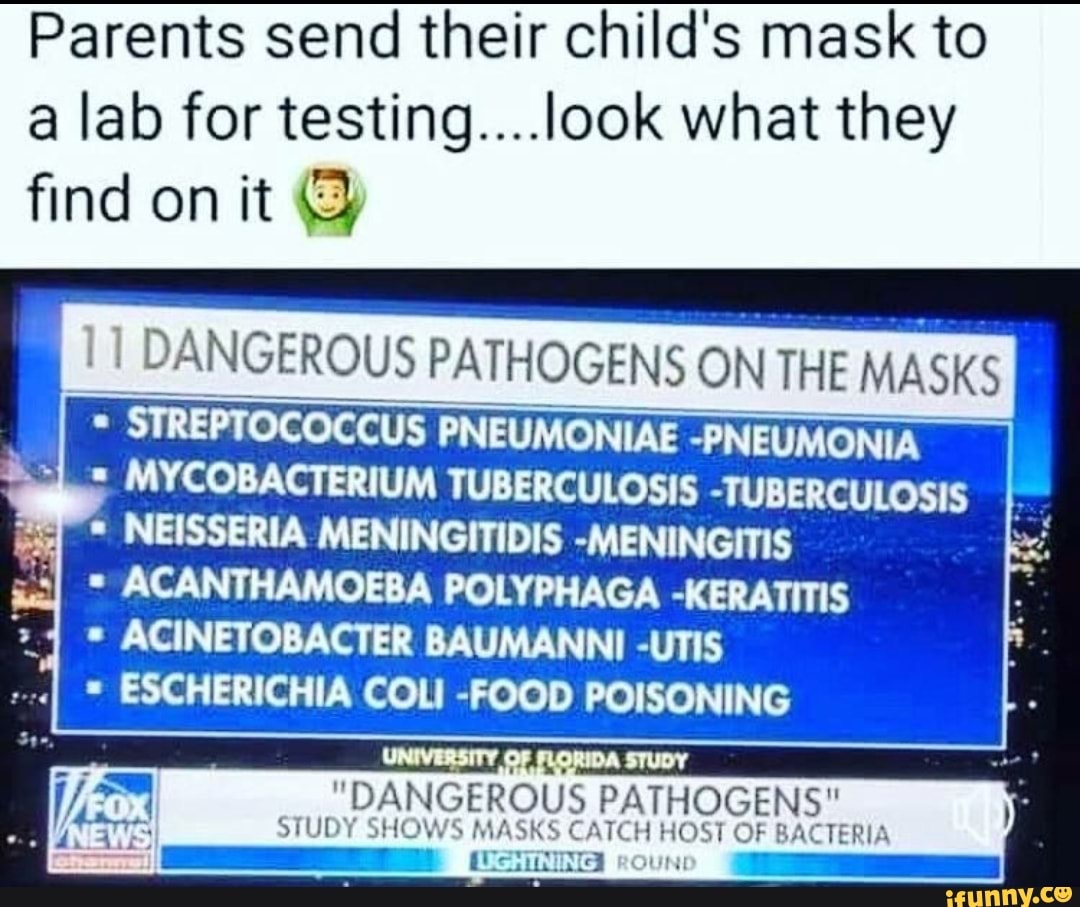 Parents send their child's mask to a lab for testing....look what they ...