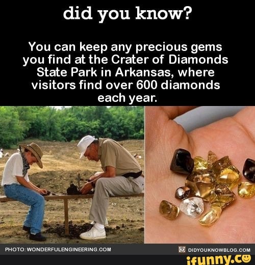 Did you know? You can keep any precious gems you find atthe Crater of Diamonds State Park in