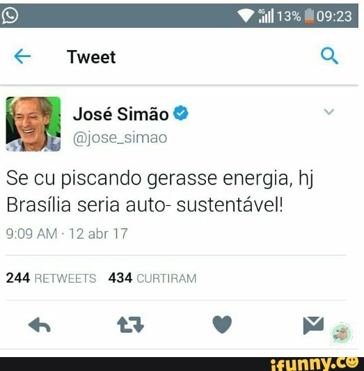 Se cu piscando gerasse energia, hj
Brasília seria auto- sustentável!