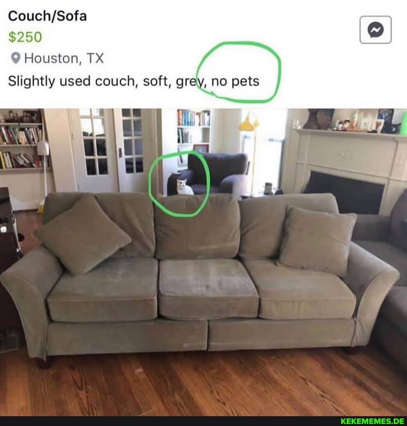 $250
@ Houston, TX Slightly used couch, soft, gr no pets