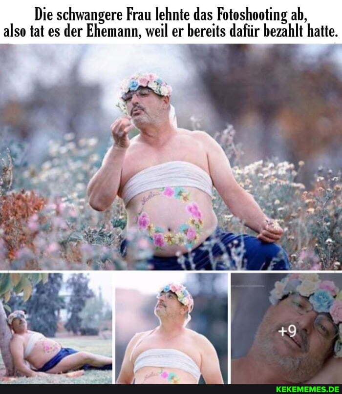 Die schwangere Frau lehnte das Fotoshooting ab, also tat es der Ehemann, weil er bereits dafür bezahlt hatte.