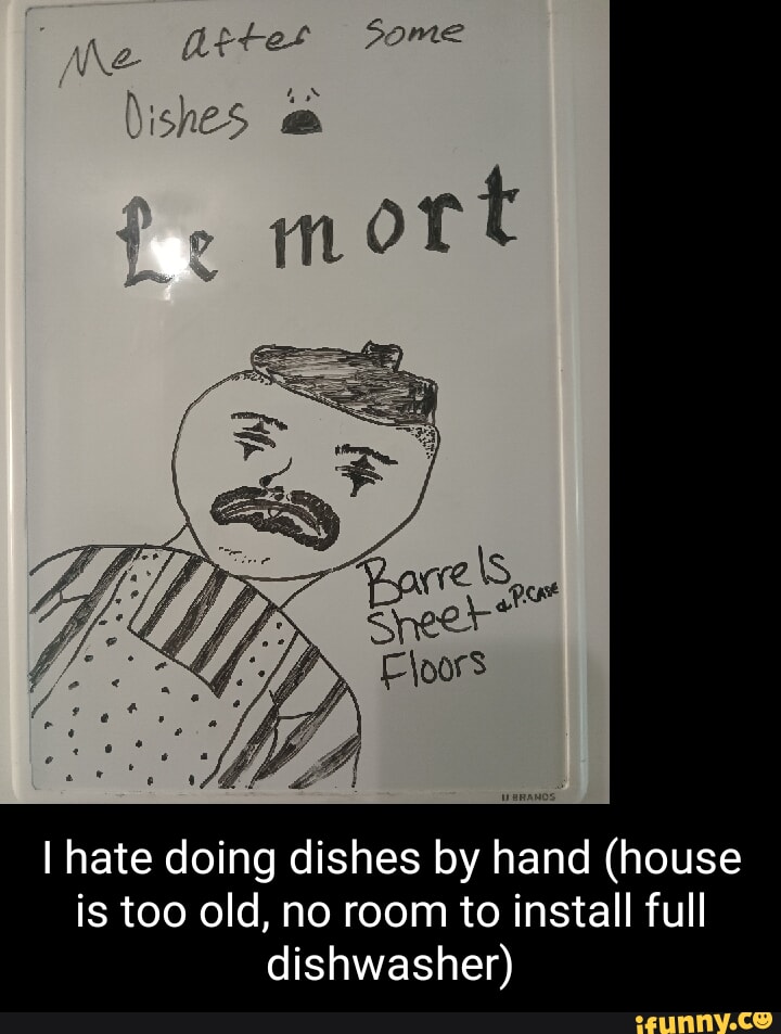 He I hate doing dishes by hand (house is too old, no room to install