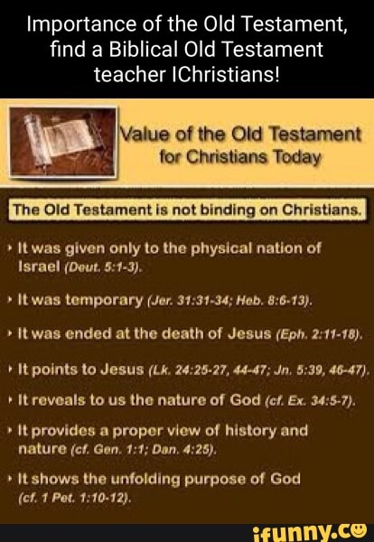 Importance of the Old Testament, find a Biblical Old Testament teacher ...