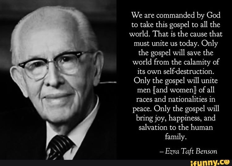 To take this gospel to all the world. That is the cause that must unite ...