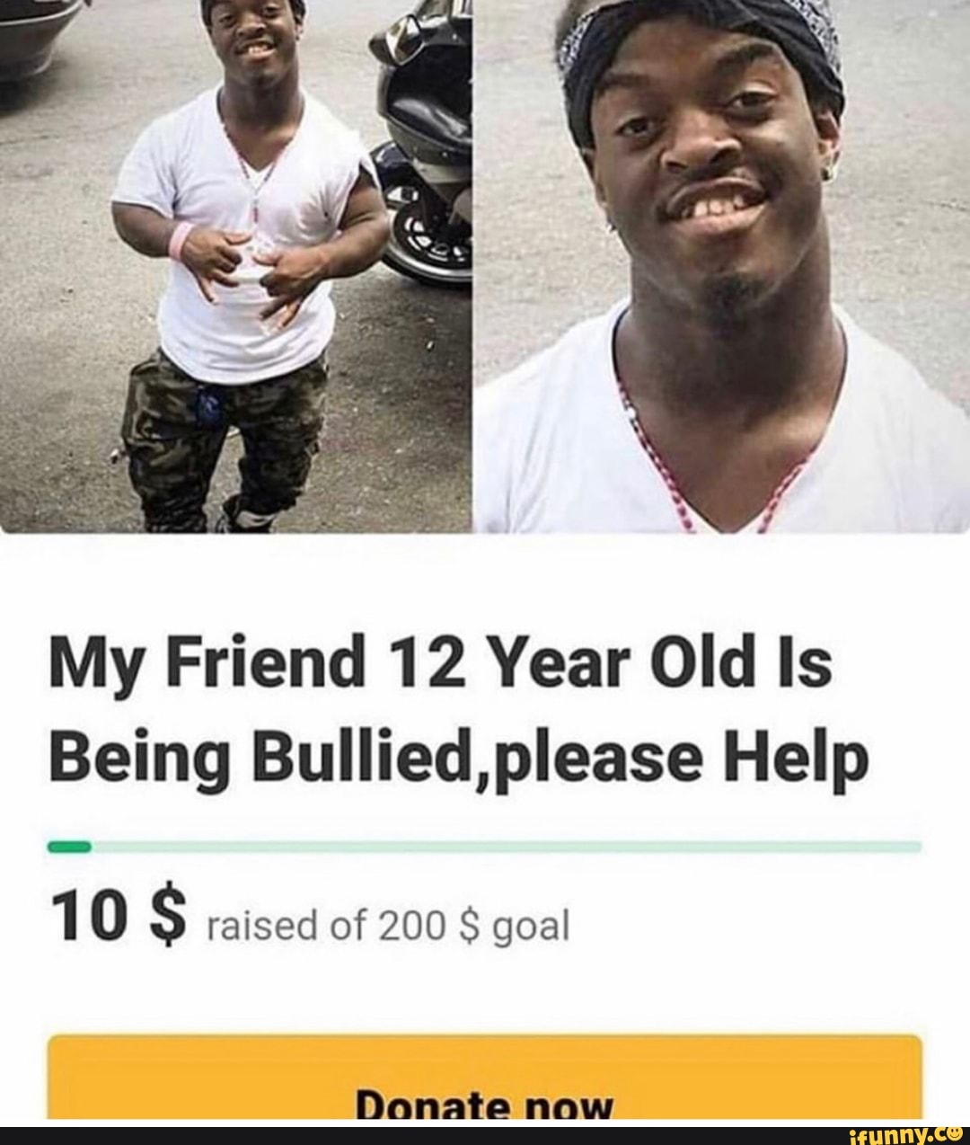 My Friend 12 Year Old Is
Being Bullied,please Help
1 0 S raised of 200 goal
Donate now