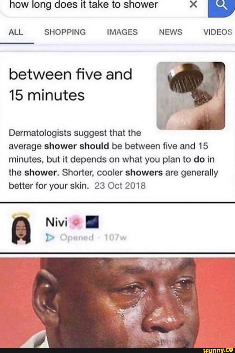 How long does it take to shower ALL SHOPPING IMAGES NEWS VIDEOS between