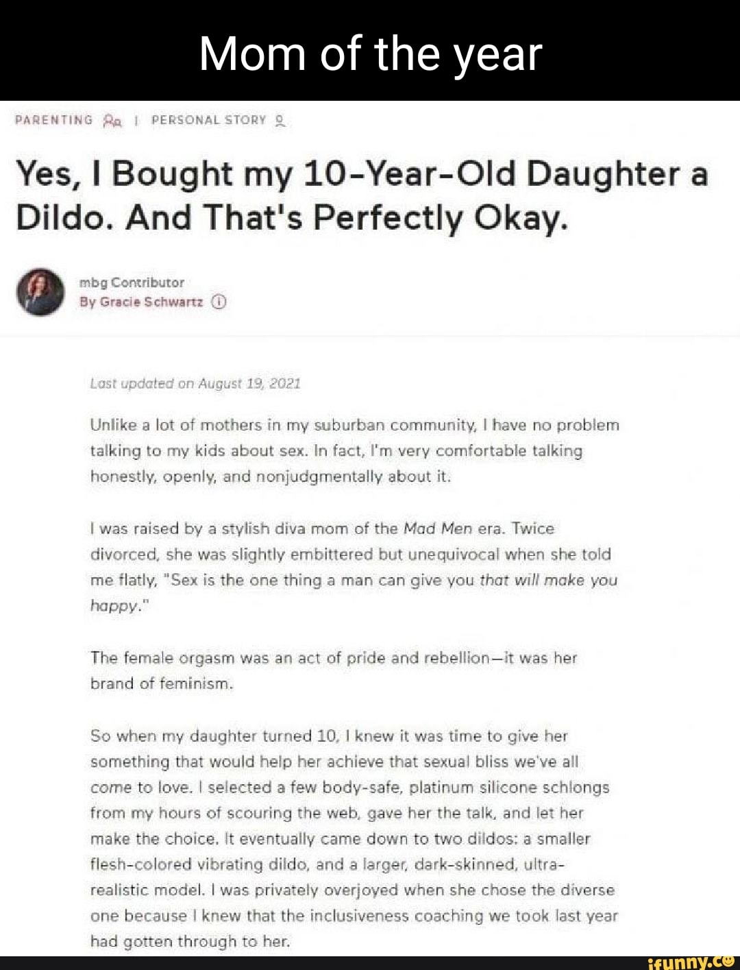 Mom of the year Qa PERSONAL STORY Yes, I Bought my 10-Year-Old Daughter a