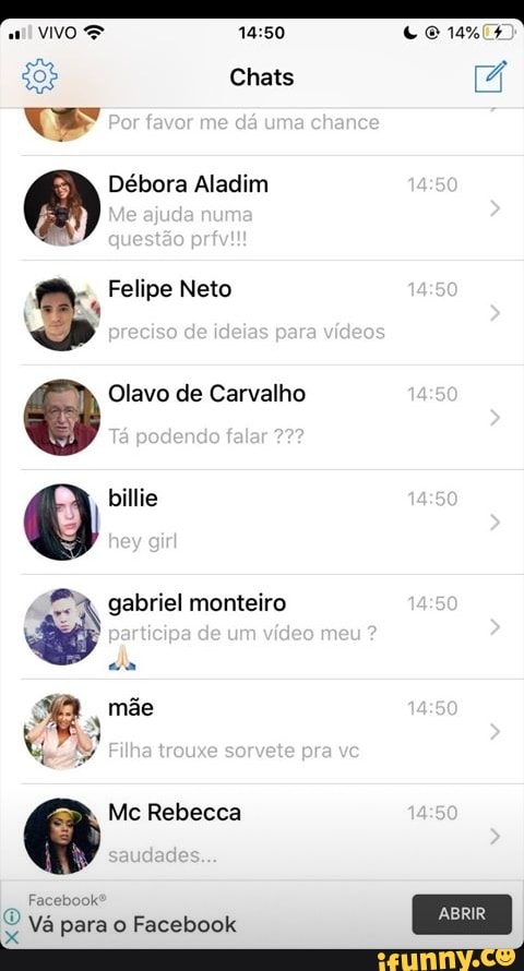 9
3% Felipe Neto
O Olavo de Carvalho
FER o Vá para o Facebook
E