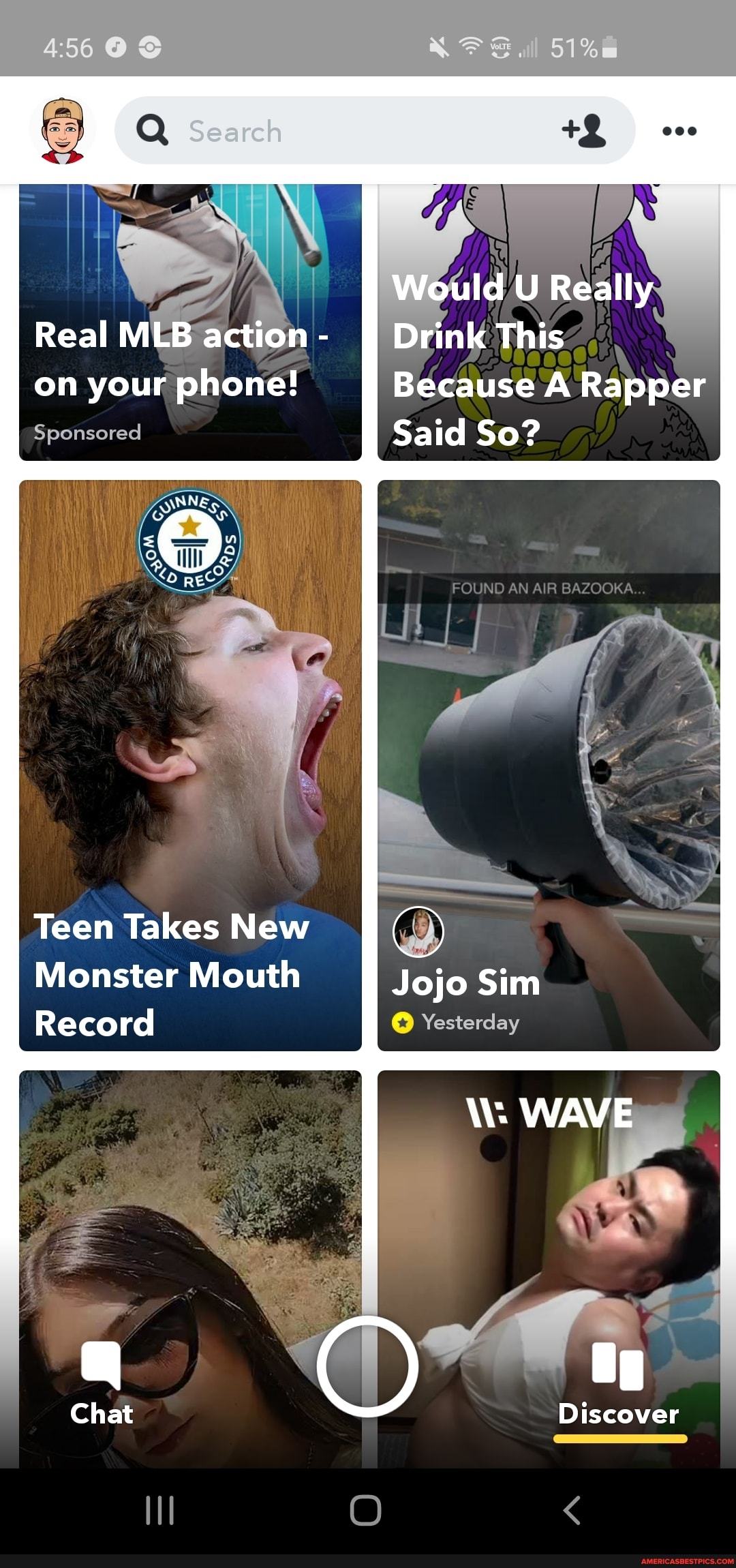 on your phone!
Sponsored
Teen Takes New
Monster Mouth
Record
Because A Rapper
Said So?
Jojo Sim
Yesterday
\v. WAV
Discover