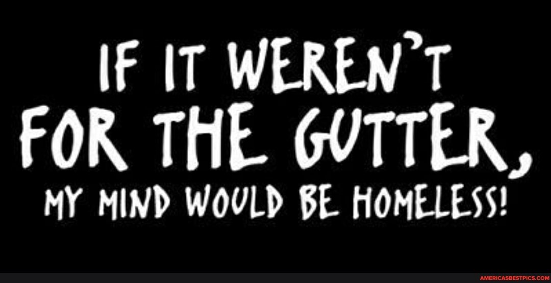 IF IT WERENT FOR THE GUTTER,
MY MIND WOULD BE HOMELESS!