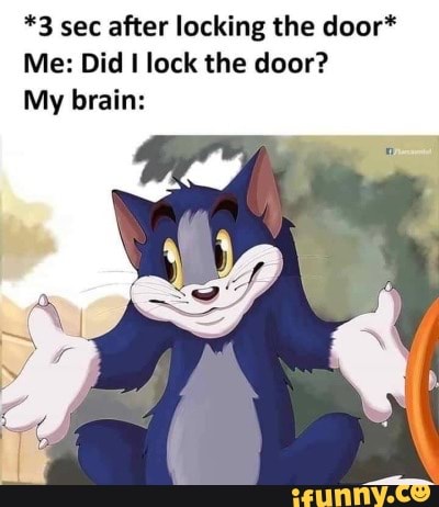 *3 sec after locking the door* Me: Did lock the door? My brain: - iFunny