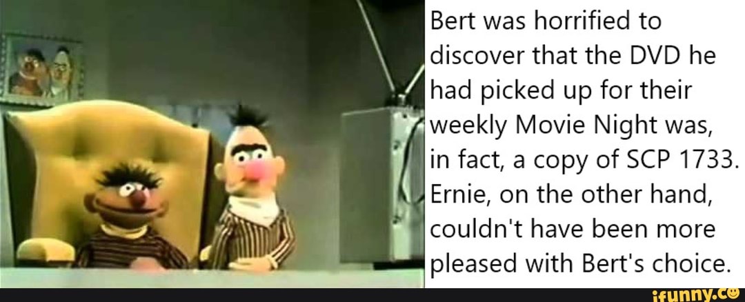 Bert was horrified to discover that the DVD he had picked up for