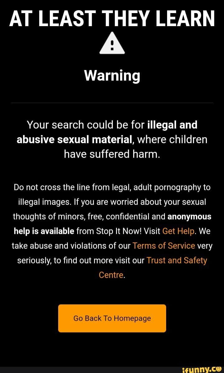 AT LEAST THEY LEARN Warning Your search could be for illegal and abusive  sexual material, where