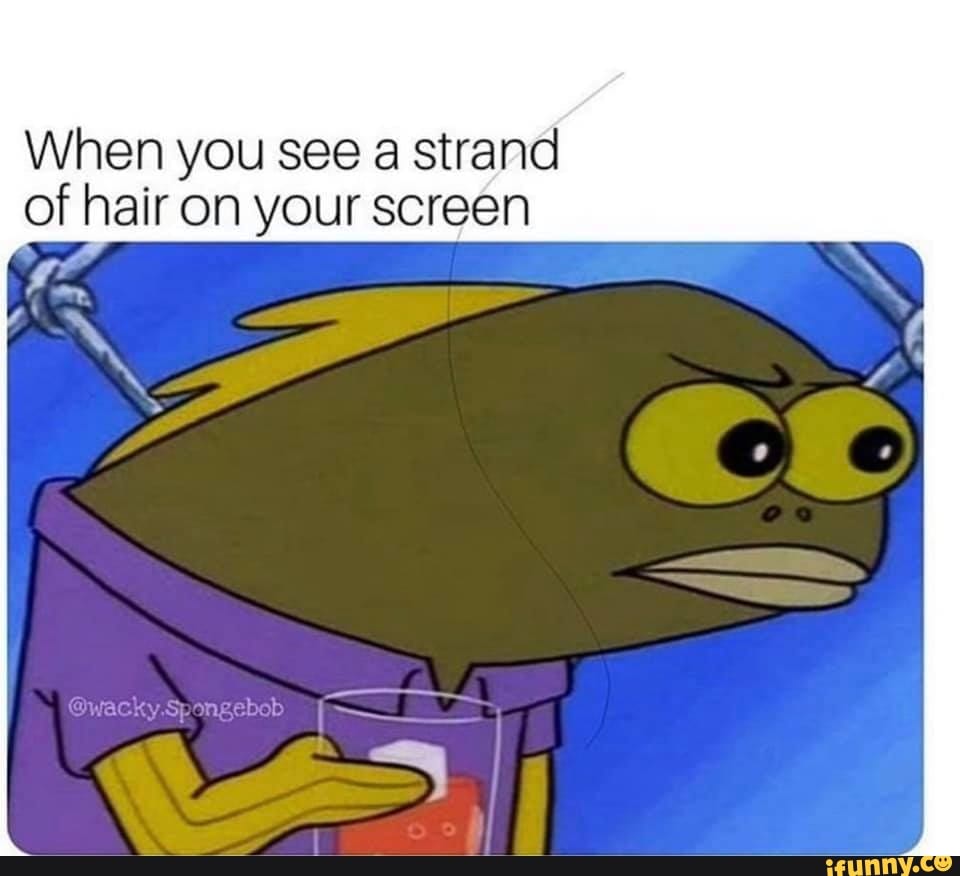 When you see a strand of hair on your screen iFunny
