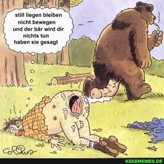 still liegen bleiben nicht bewegen und der bär wird dir nichts tun haben sie gesagt