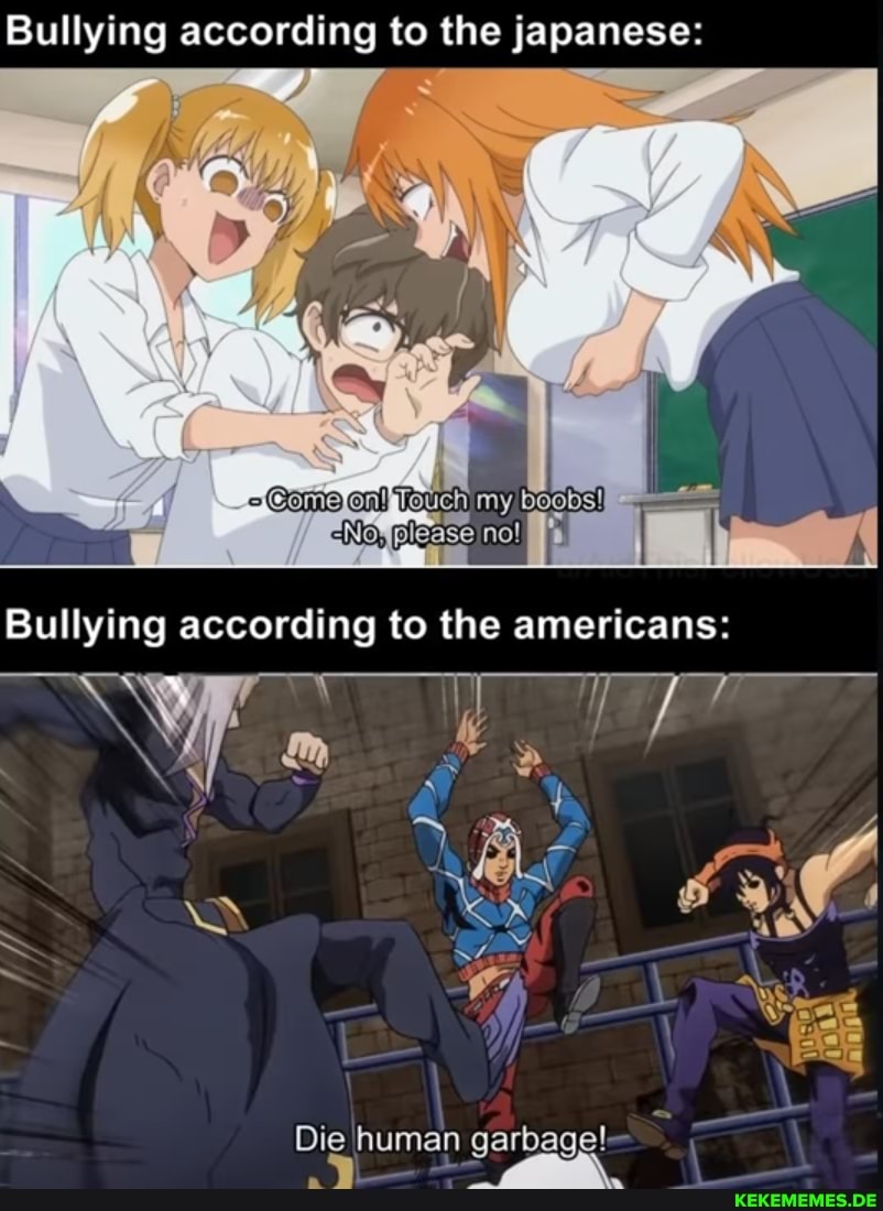 Bullying according to the japanese: Com Bullying according to the americans: Die
