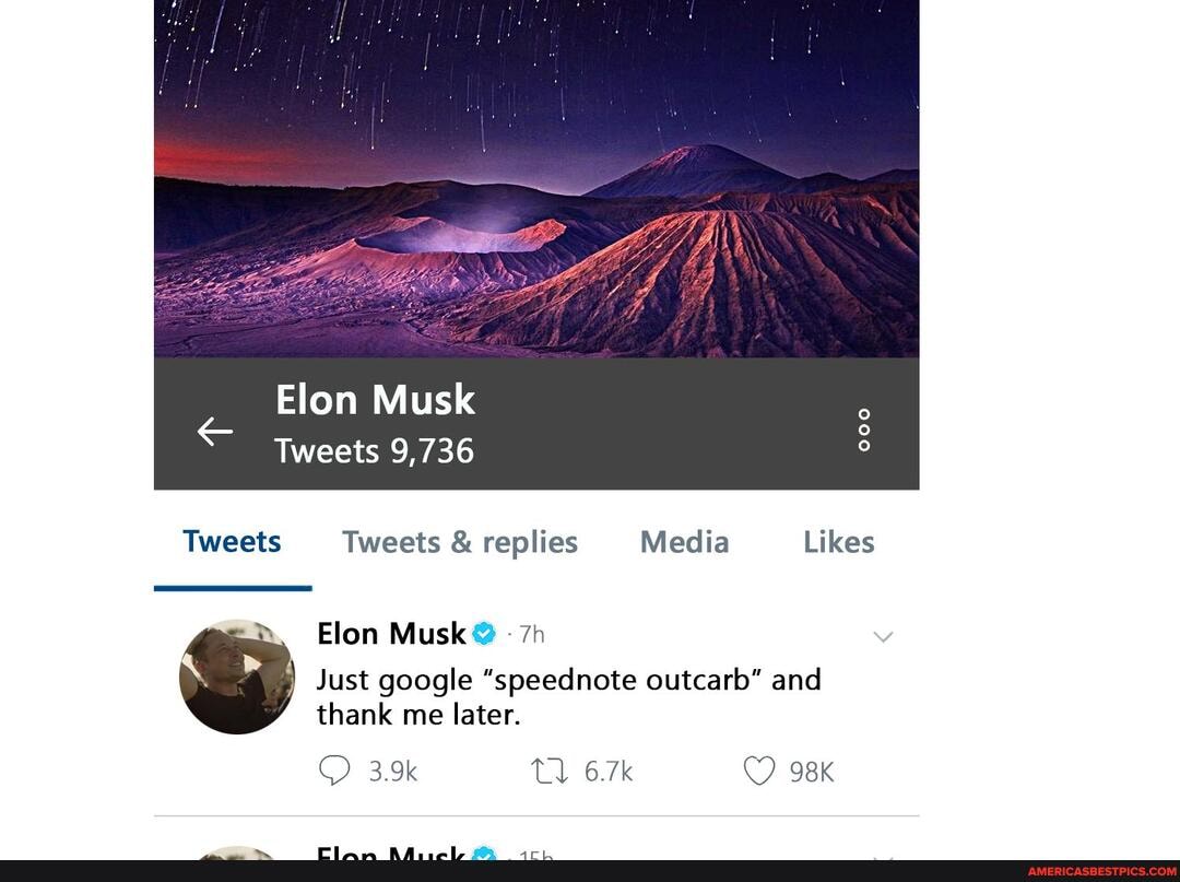 Elon Musk
Tweets 9,736
Tweets Tweets & replies Media Likes
Elon Musk
Just google "speednote outcarb" and thank me later.
3.9k
BK