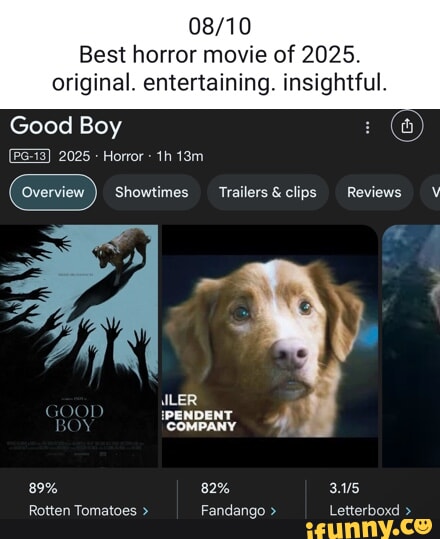 Best horror movie of 2025. original. entertaining. insightful. Good Boy ...