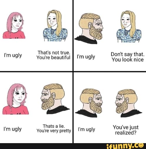 That's not true. I'm ugly You're beautiful Don't ugly You say look that ...