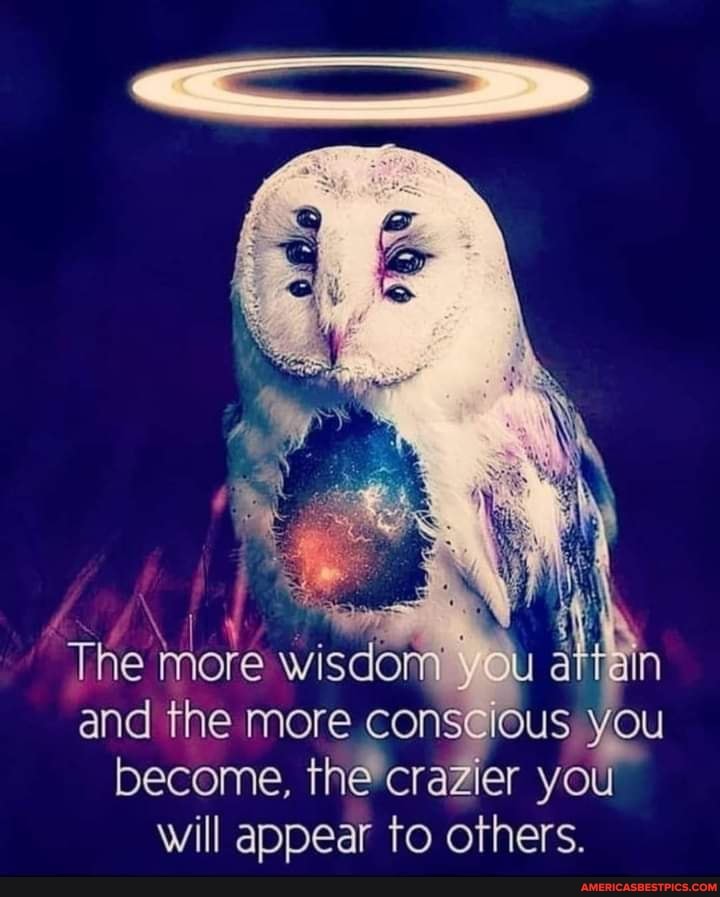 OU and the more conscious you become, the crazier you will appear to others.