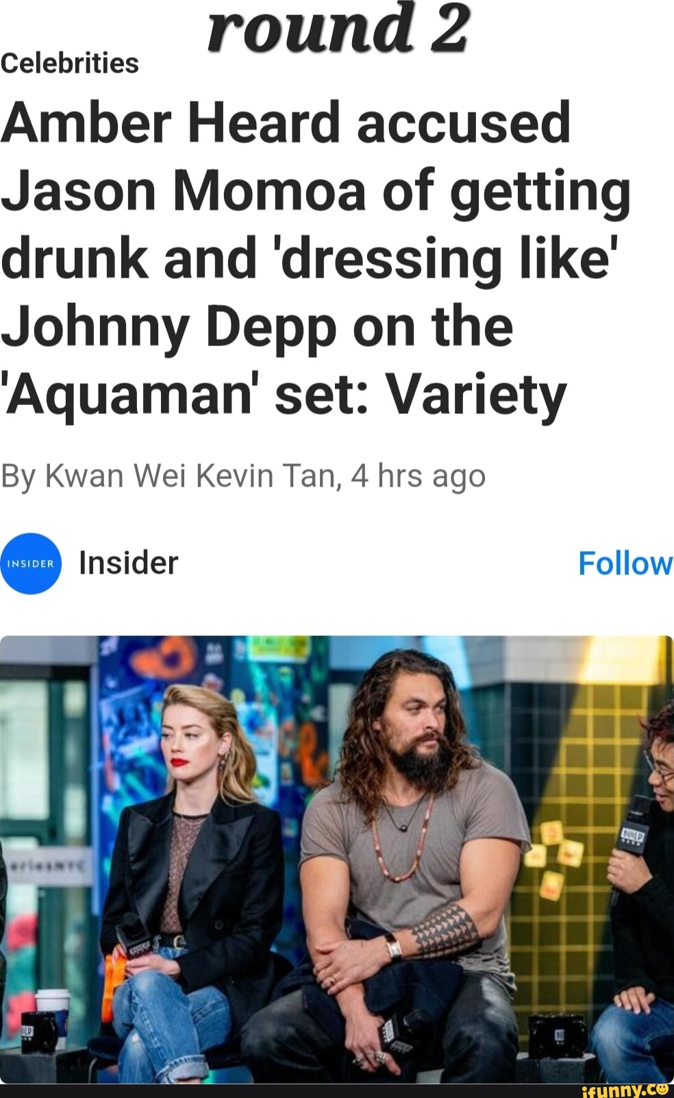 Amber Heard accused Jason Momoa of getting drunk and 'dressing like' Johnny  Depp on the 'Aquaman' set: Variety