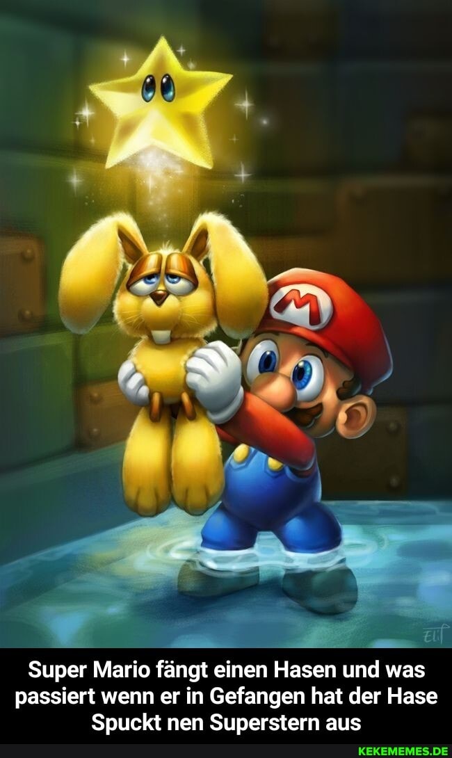 Super Mario fängt einen Hasen und was passiert wenn er in Gefangen hat der Hase
Spuckt nen Superstern aus - Super Mario fängt einen Hasen und was passiert wenn er in Gefangen hat der Hase Spuckt nen Superstern aus
