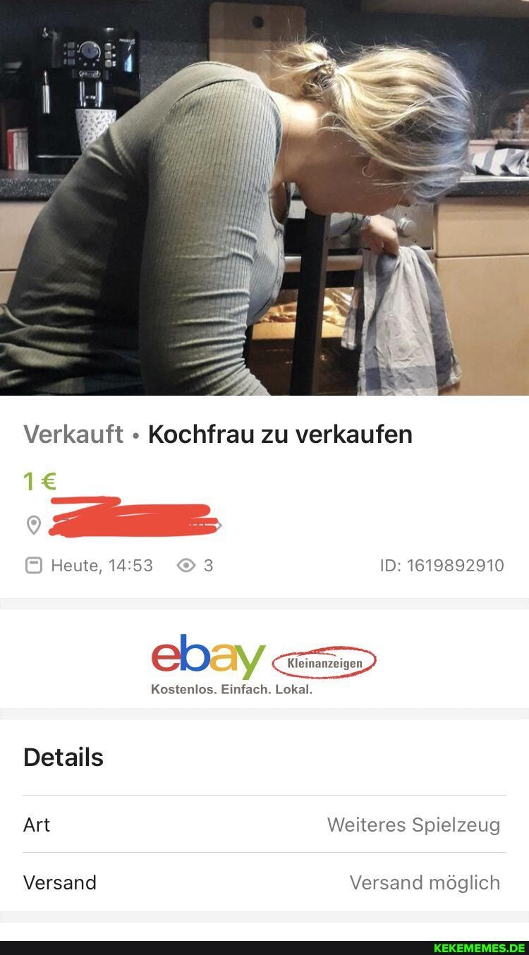 Verkauft Kochfrau zu verkaufen
Heute, ID: 1619892910
ebay >
Kostenlos. Einfach. Lokal.
Details
Art Weiteres Spielzeug
Versand Versand möglich