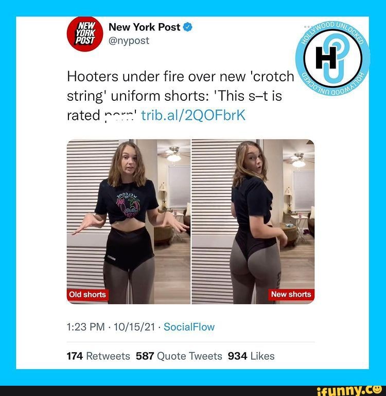 Hooters under fire over new 'crotch string' uniform shorts