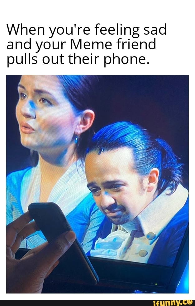 When you're feeling sad and your Meme friend pulls out their phone.