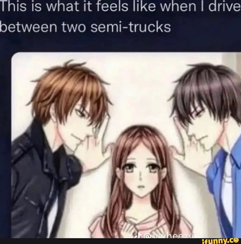This is wnat it feels like when I drive between two semitrucks I I OR
