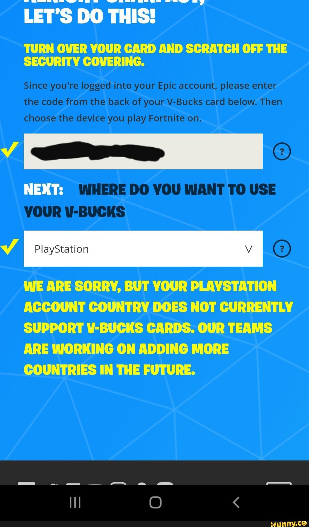 How To Put In A Code For V Bucks
