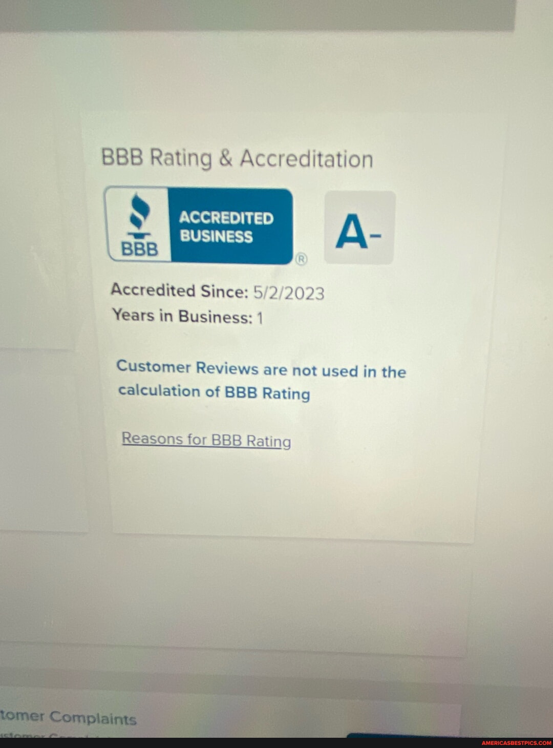 BBB Rating & Accreditation ACCREDITED BUSINESS Accredited Since 2023