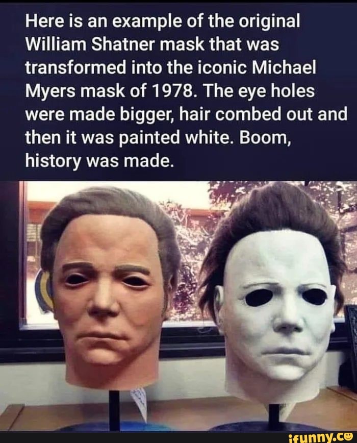 Here is an example of the original William Shatner mask that was