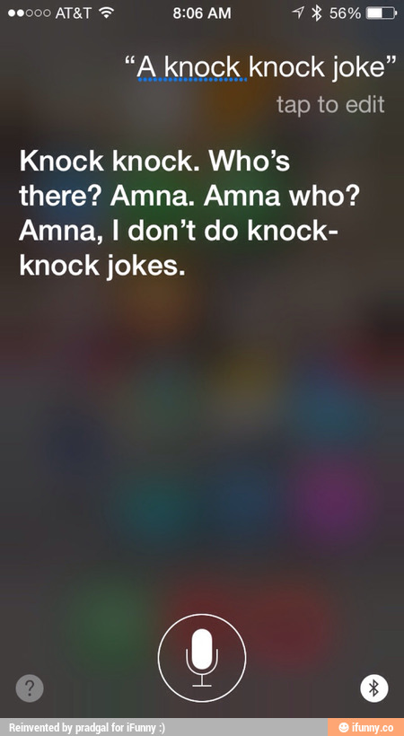 A Knock Knock Joke Knock Knock Who S There Amna Amna Who Amna