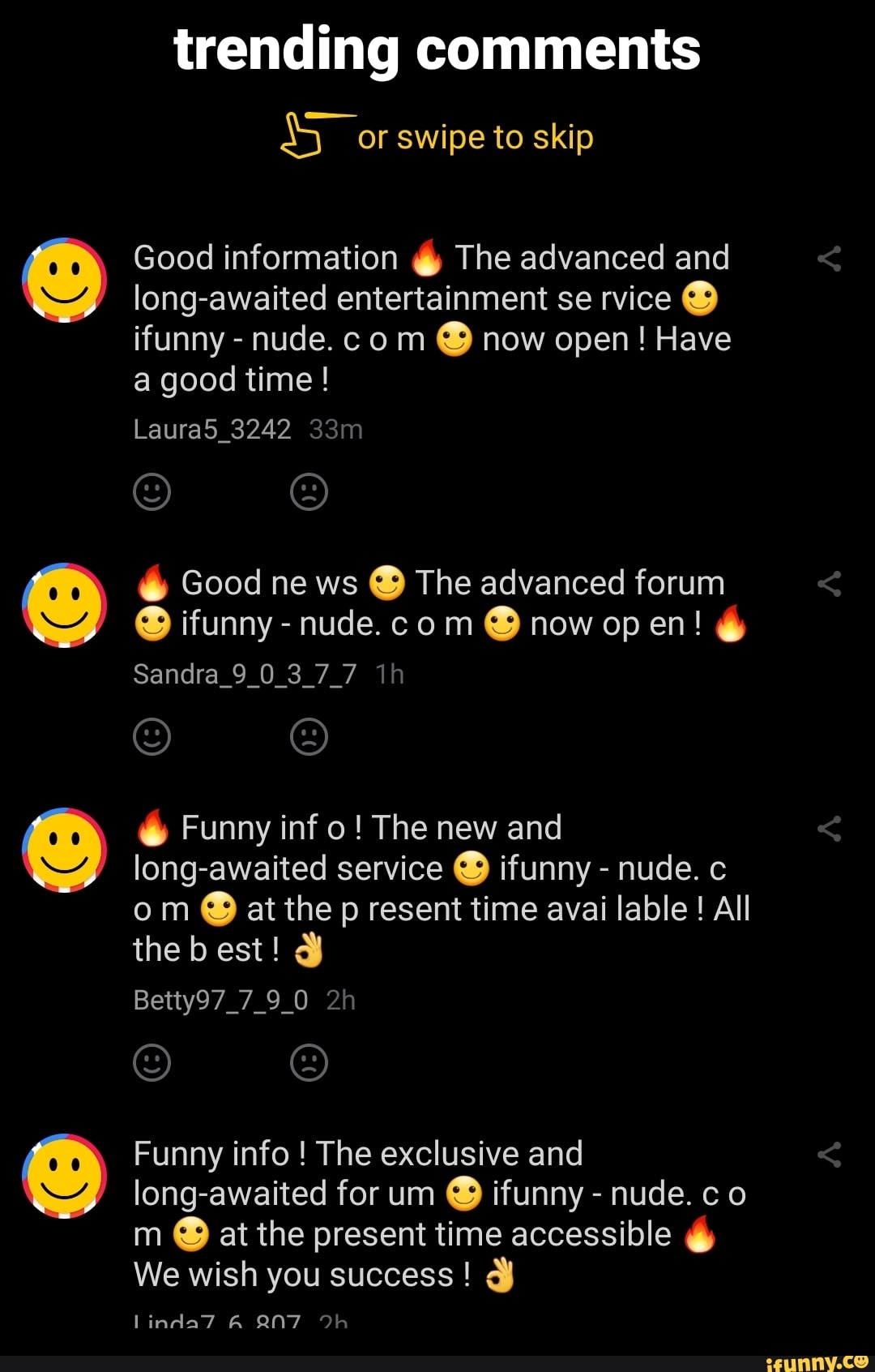 Trending comments or swipe to skip Good information The advanced and