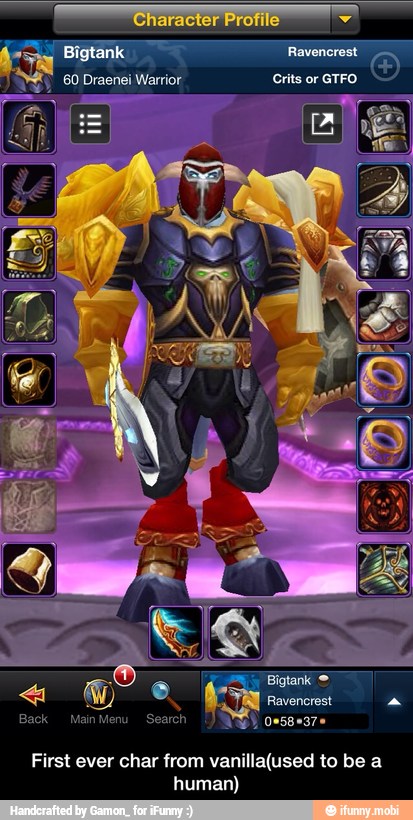 First ever char from vanilla(used to be a
human) - First ever char from vanilla(used to be a human)