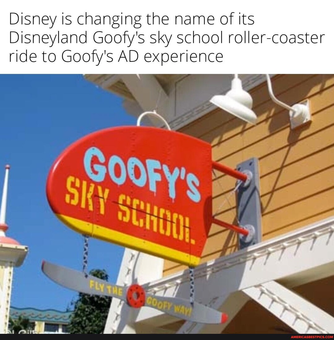 Disney is changing the name of its Disneyland Goofy's sky school rollercoaster ride to Goofy's