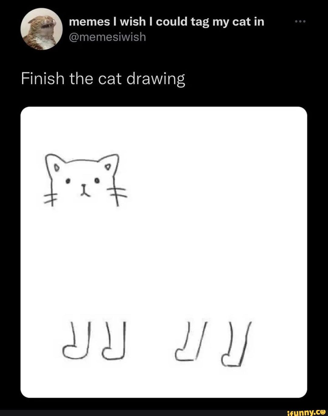 Memes I wish I could tag my cat in memesiwish Finish the cat drawing