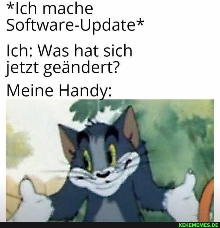 *Ich mache
Software-Update*
Ich: Was hat sich
jetzt geändert?
Meine Handy: