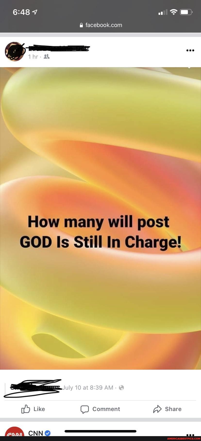 fa
How many will post
GOD Is Still In Charge!
10 at AM-
Like Comment Share