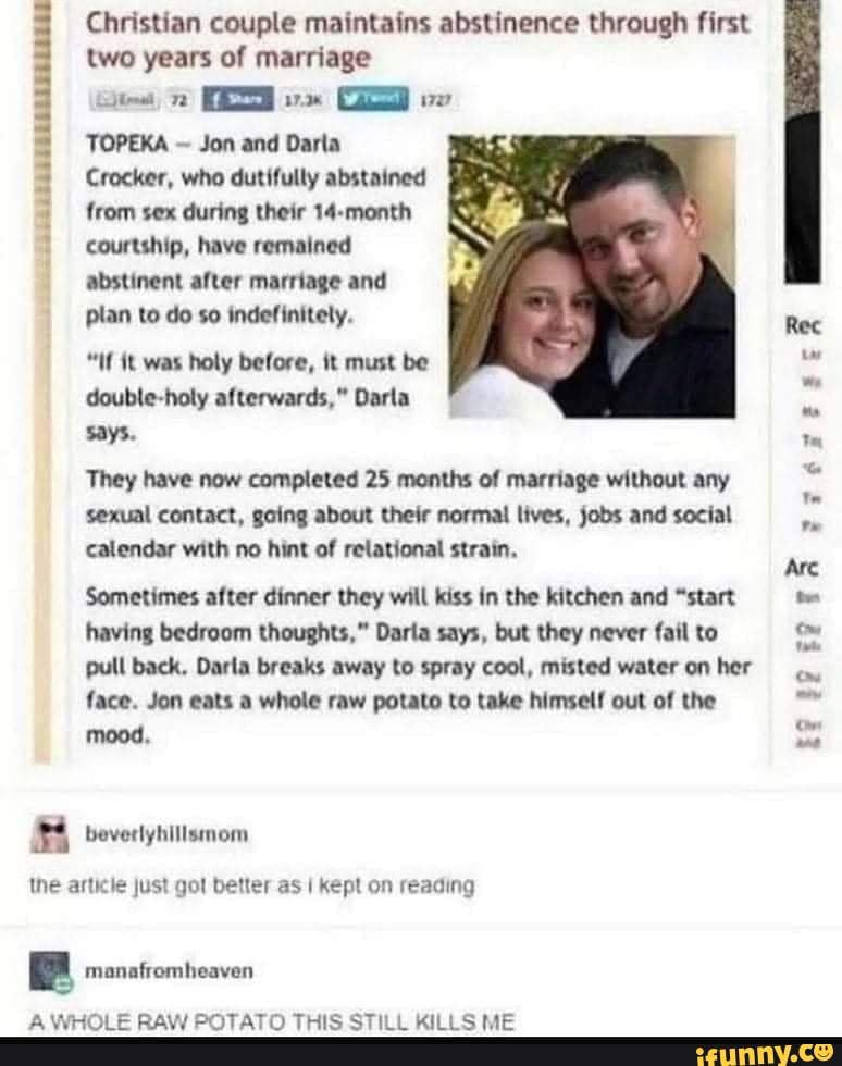 Christian couple maintains abstinence through first two years of