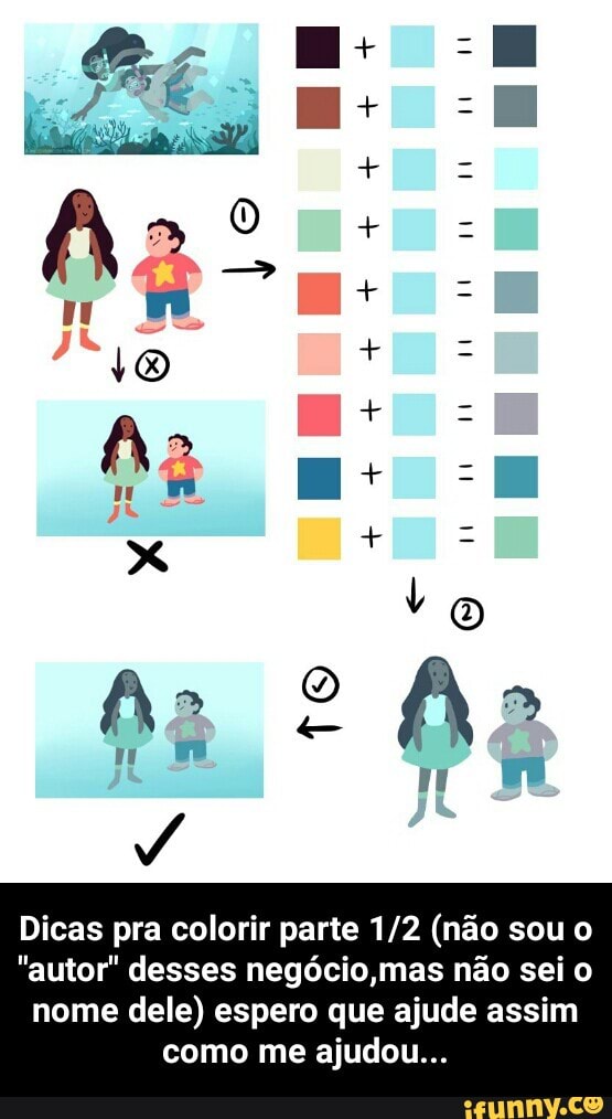 Dicas pra colorir parte 1/2 (não sou o
"autor" desses negócio mas não sei o
nome dele) espero que ajude assim
como me ajudou... - Dicas pra colorir parte 1/2 (não sou o "autor" desses negócio,mas não sei o nome dele) espero que ajude assim como me ajudou...