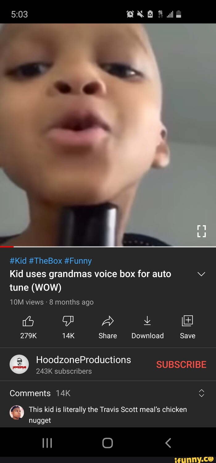Kid #TheBox #Funny Kid uses grandmas voice box for auto tune (WOW) views 8  months ago