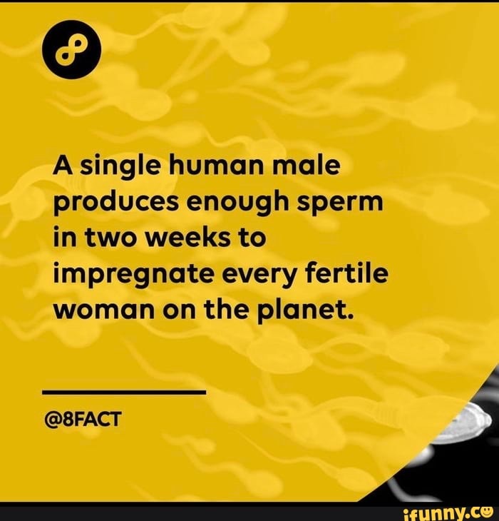 A Single Human Male Produces Enough Sperm In Two Weeks To Impregnate Every Fertile Woman On The